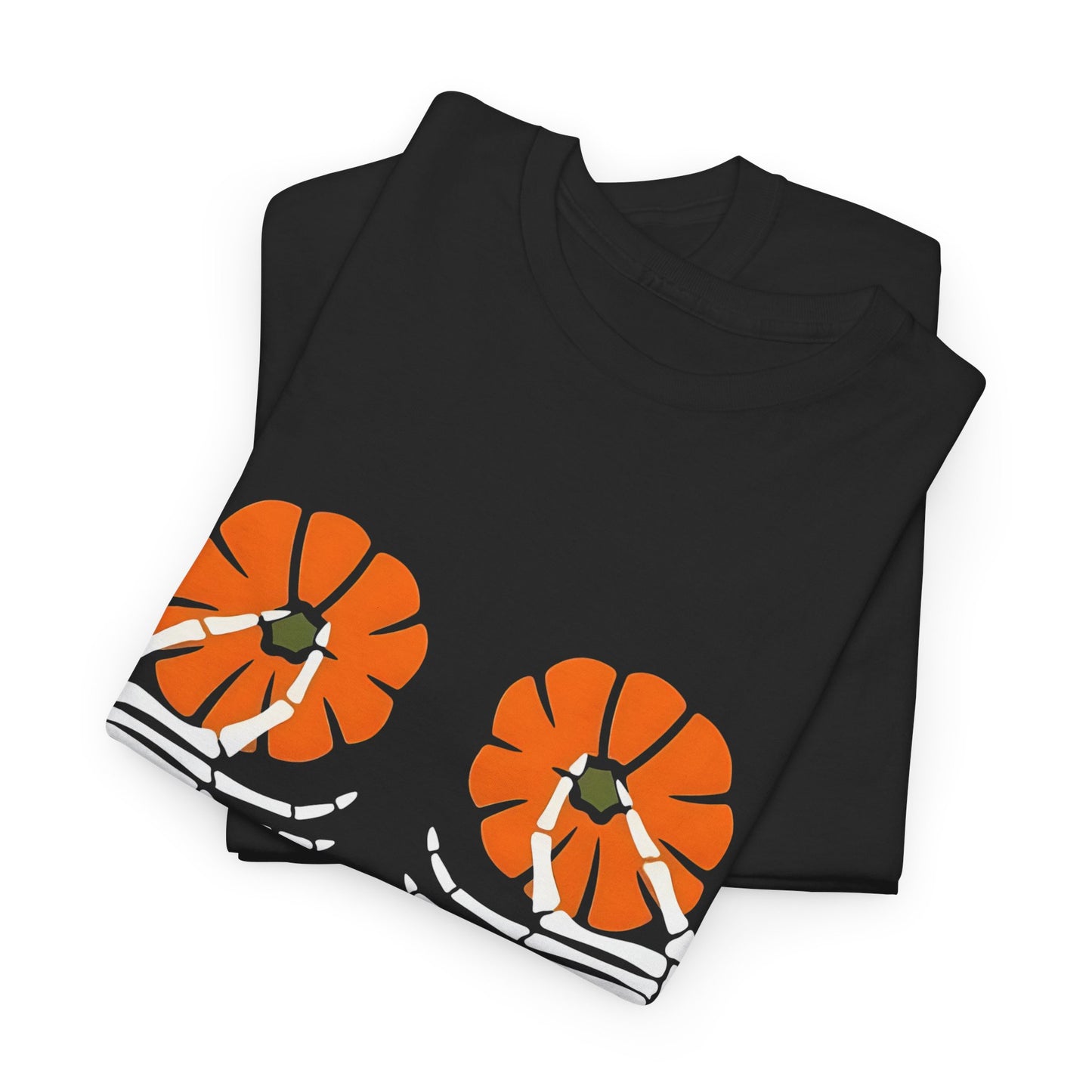 Skeleton Hands Pumpkin Halloween Tee